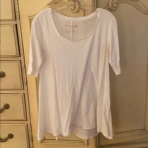 Free People White S/S Cotton Top